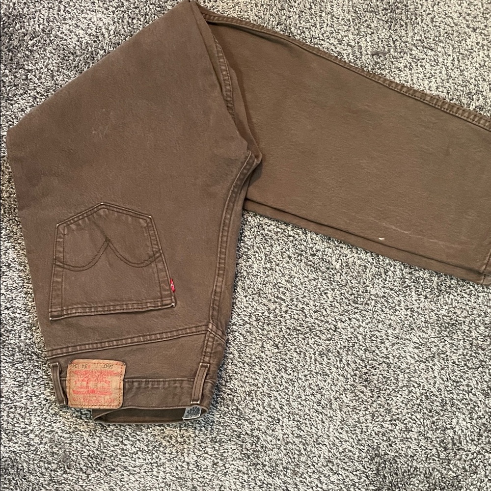 Olive Green Denim Jeans - Picture 2 of 5